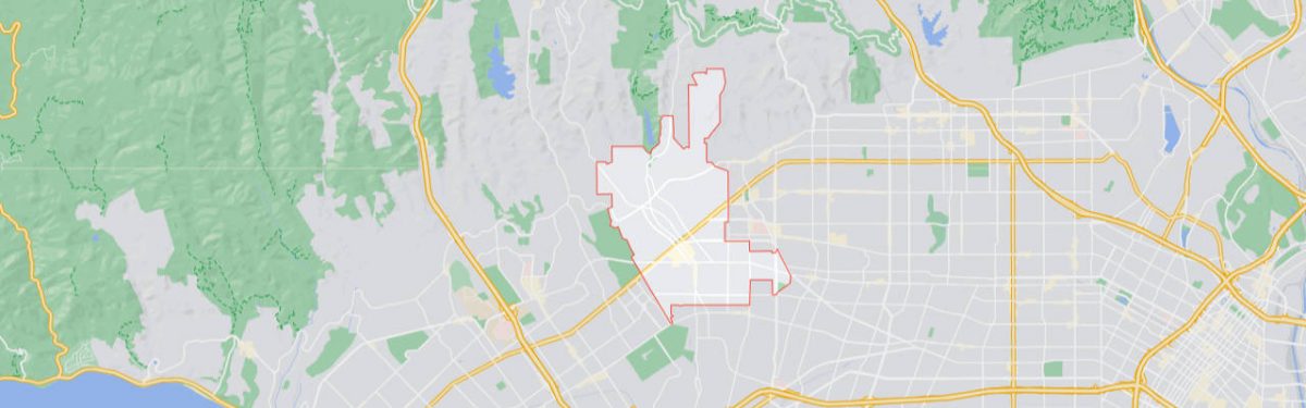 beverly hills, ca aerial map view