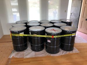 drums containing lead paint waste
